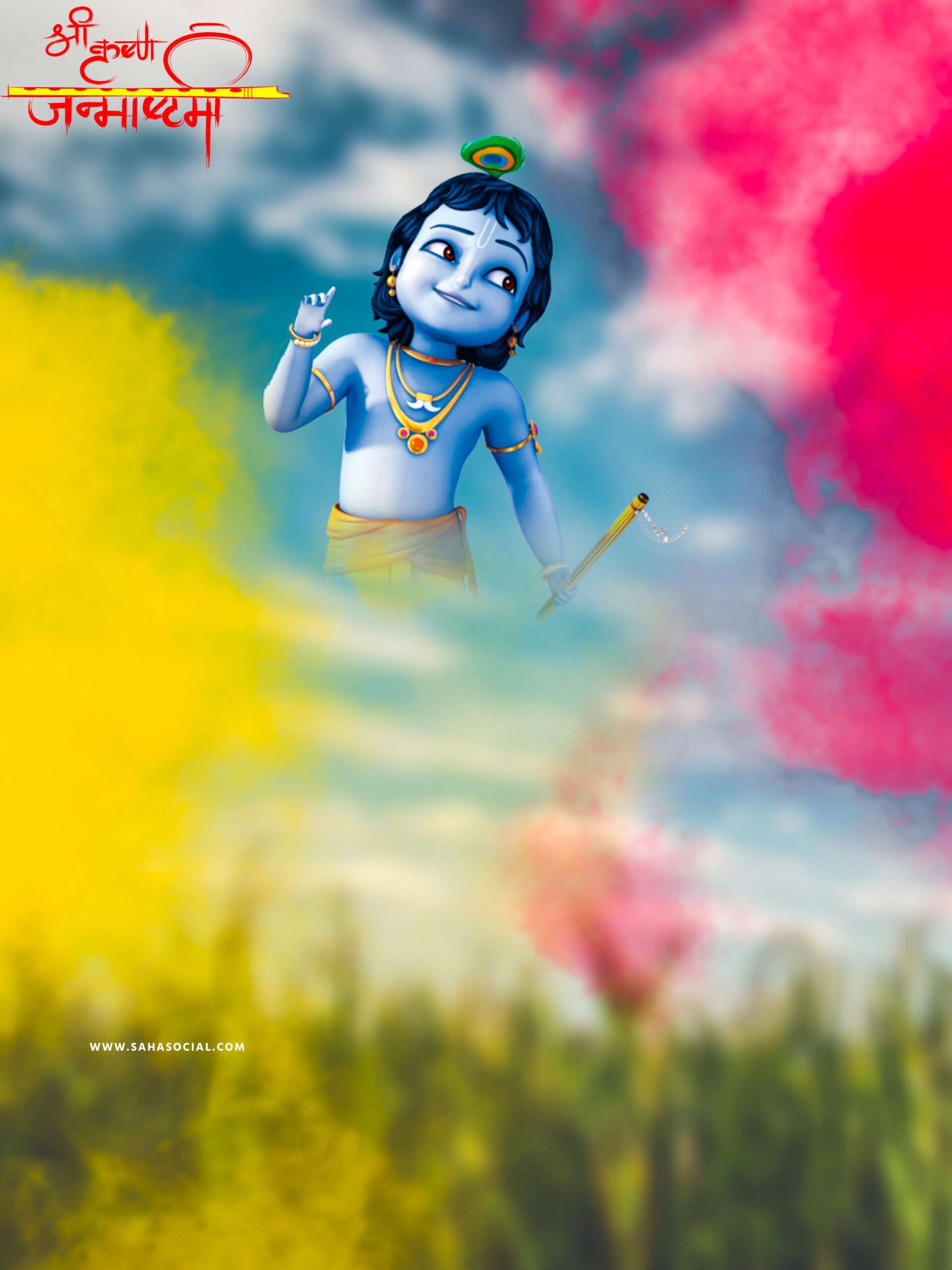 Colour Ful Krishna Photo Editing background in HD for PicsArt 